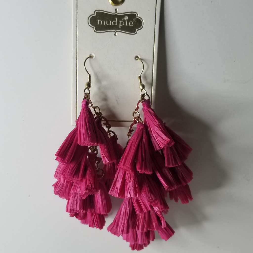 New Mudpie Tiered Tassel Dangle Earrings 14$